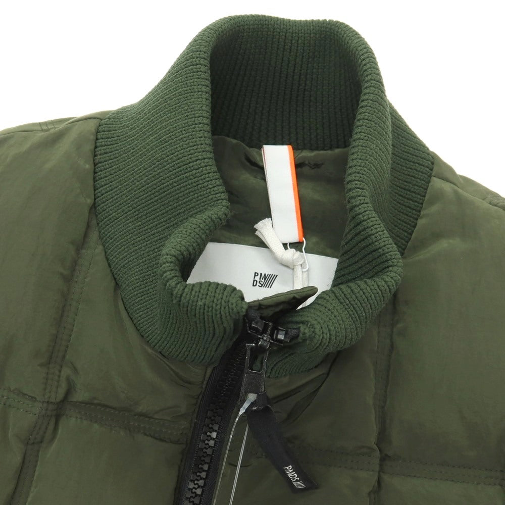 【新品】ピーエムディーエス PMDS ナイロン ニット切替 スタンドカラー ダウンジャケット オリーブグリーン【サイズL】【 状態ランクN 】【 メンズ 】