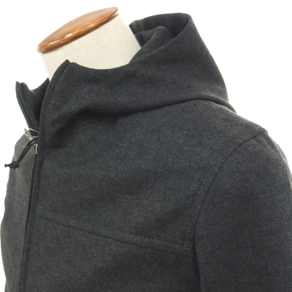 【新品】ホシオ HOSIO ボンディング加工 ストレッチ ヘリンボーン パーカー フーデッドブルゾン チャコールグレー【サイズ46】【 状態ランクN 】【 メンズ 】