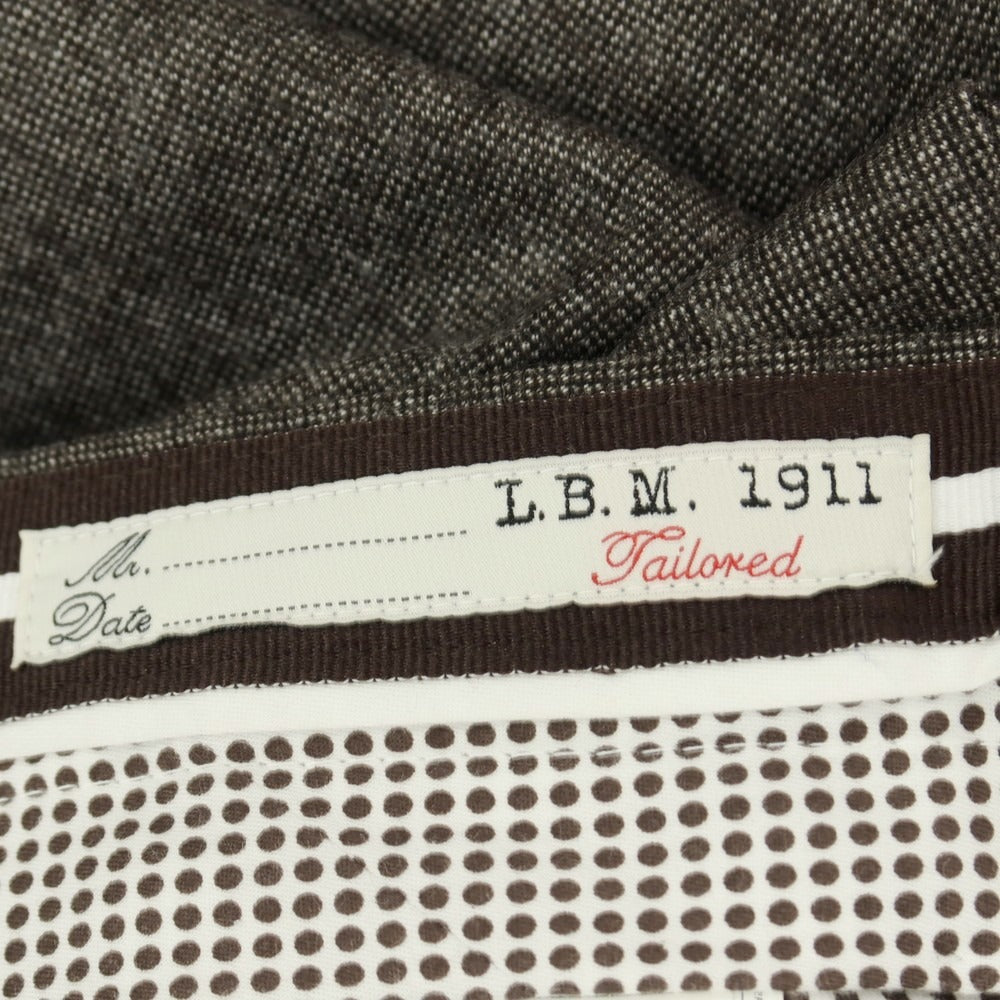 【新品】エルビーエム1911 L.B.M.1911 ウール ドレススラックスパンツ ブラウンxホワイト【サイズ48】【 状態ランクN 】【 メンズ 】