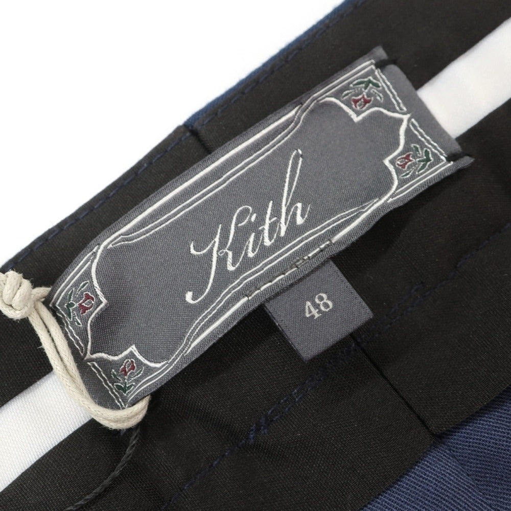 【中古】キス KITH レーヨンポリエステル ペイズリー ジャガード カジュアルスラックスパンツ ネイビー【サイズ48】【 状態ランクB 】【 メンズ 】