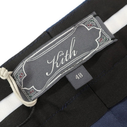 【中古】キス KITH レーヨンポリエステル ペイズリー ジャガード カジュアルスラックスパンツ ネイビー【サイズ48】【 状態ランクB 】【 メンズ 】