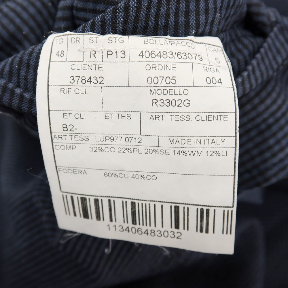 【中古】ボリオリ BOGLIOLI COAT シルク混 サッカー チェック 3B テーラードジャケット ネイビーxブラック【サイズ48】【 状態ランクC 】【 メンズ 】