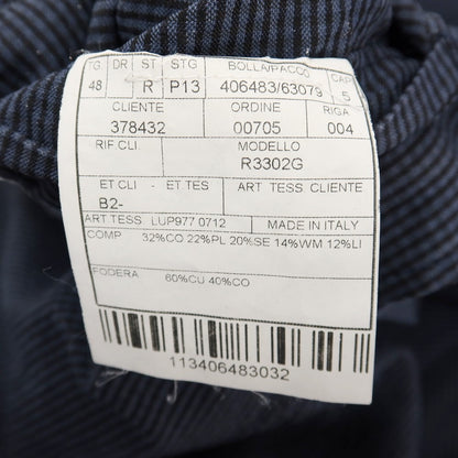 【中古】ボリオリ BOGLIOLI COAT シルク混 サッカー チェック 3B テーラードジャケット ネイビーxブラック【サイズ48】【 状態ランクC 】【 メンズ 】