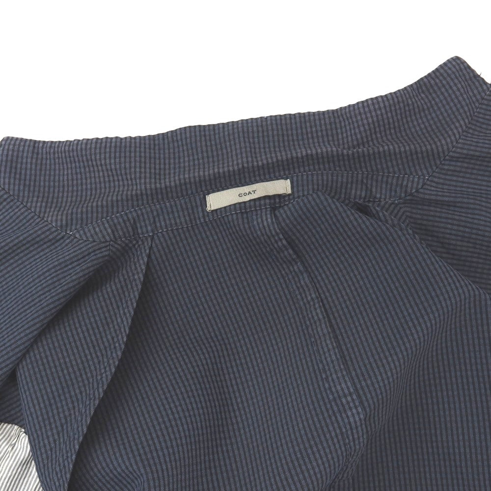 【中古】ボリオリ BOGLIOLI COAT シルク混 サッカー チェック 3B テーラードジャケット ネイビーxブラック【サイズ48】【 状態ランクC 】【 メンズ 】
