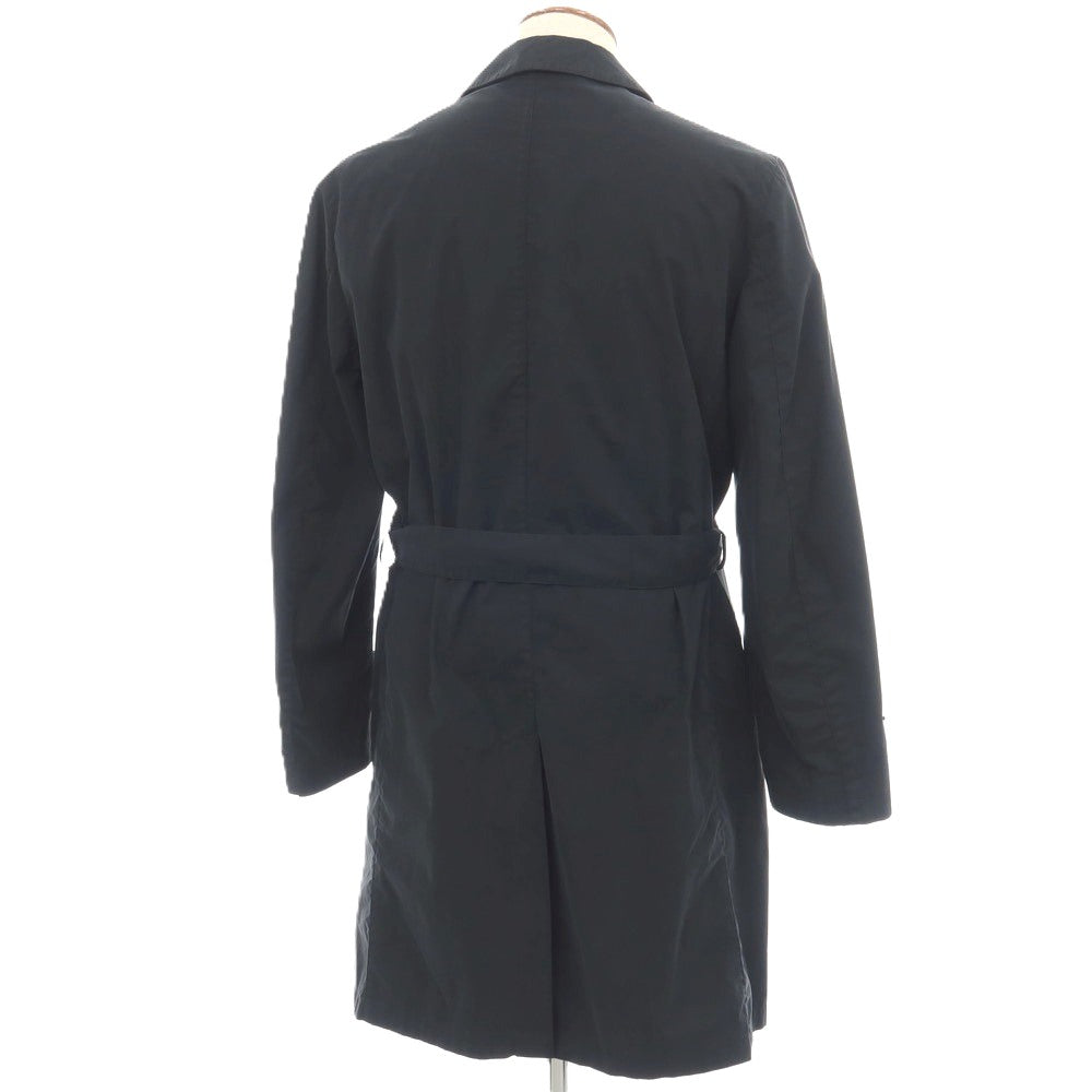 【中古】ジーゼニア Z Zegna コットンポリウレタン ベルテッド ステンカラーコート ブラックネイビー【サイズS/48】【 状態ランクC 】【 メンズ 】