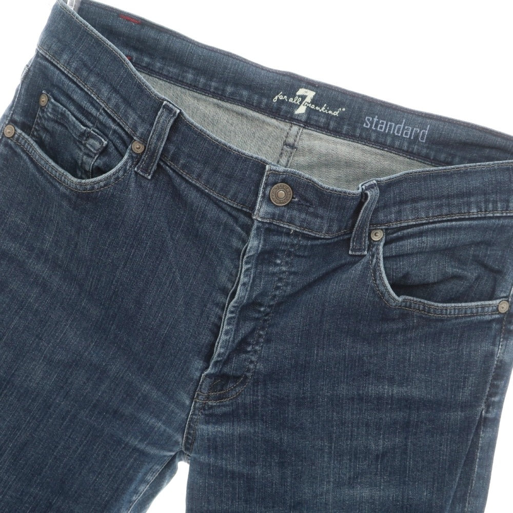 【中古】セブンフォーオール マンカインド 7 For All Mankind Standard ストレッチ コットン デニムパンツ ジーンズ ネイビー【サイズ32】【 状態ランクC 】【 メンズ 】