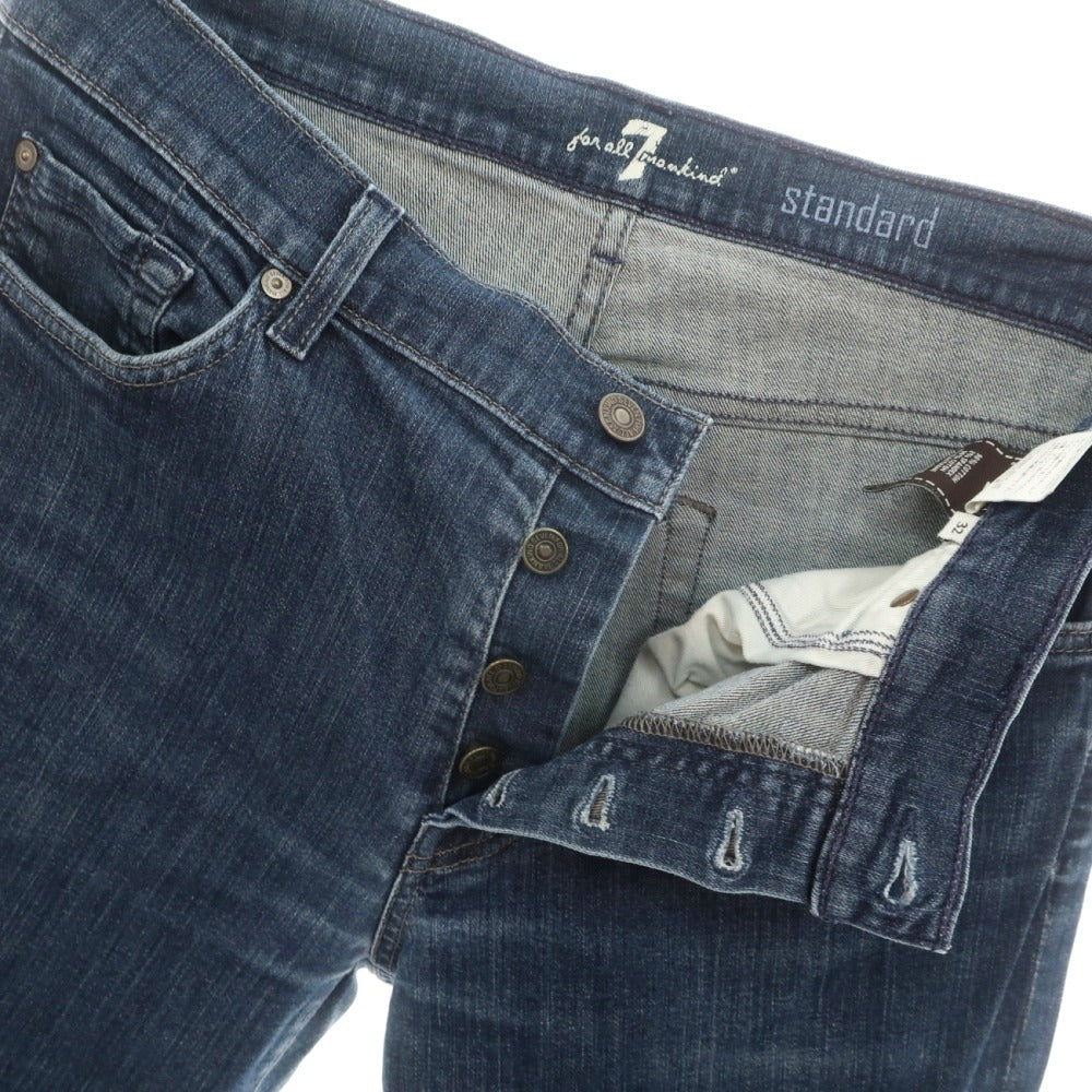 【中古】セブンフォーオール マンカインド 7 For All Mankind Standard ストレッチ コットン デニムパンツ ジーンズ ネイビー【サイズ32】【 状態ランクC 】【 メンズ 】
