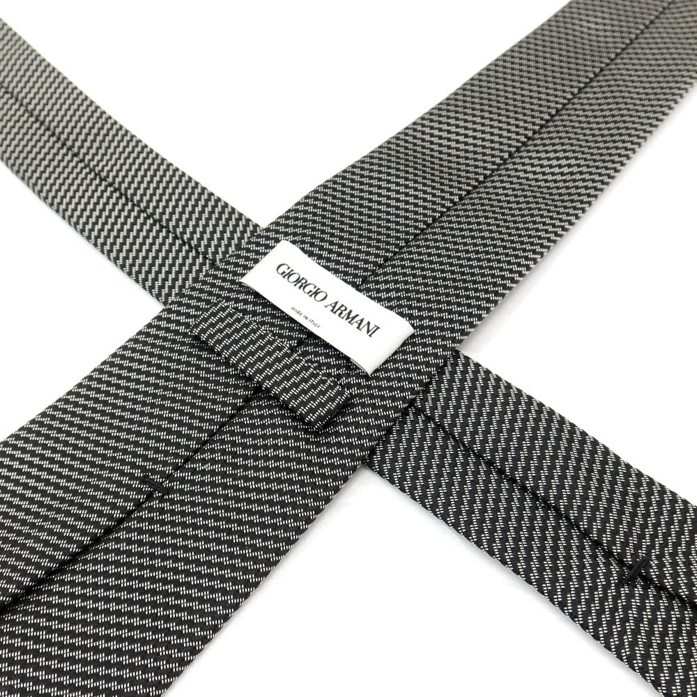 【中古】ジョルジオアルマーニ GIORGIO ARMANI シルク ネクタイ ブラックxグレー【 状態ランクB 】【 メンズ 】