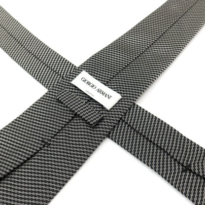 【中古】ジョルジオアルマーニ GIORGIO ARMANI シルク ネクタイ ブラックxグレー【 状態ランクB 】【 メンズ 】