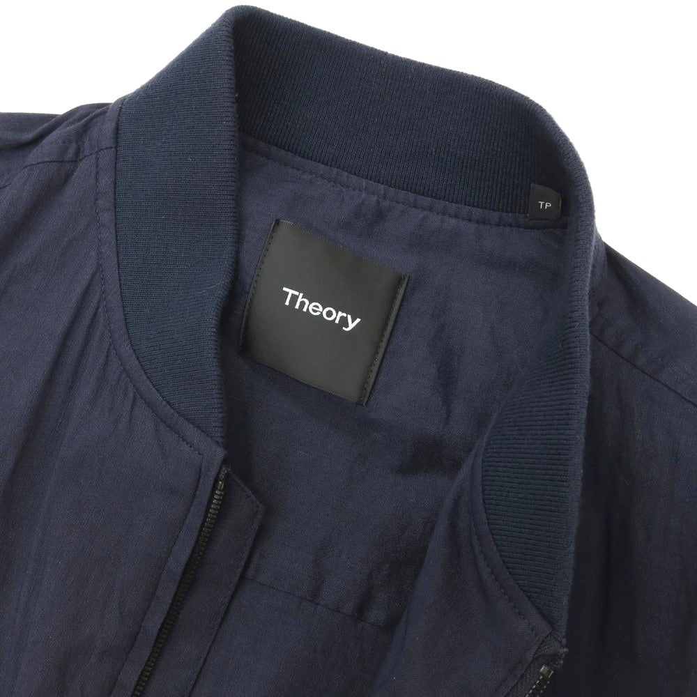 【中古】セオリー theory ストレッチ リネンレーヨン ダブルジップ スイングトップ ネイビー【サイズXS】【 状態ランクB 】【 メンズ 】