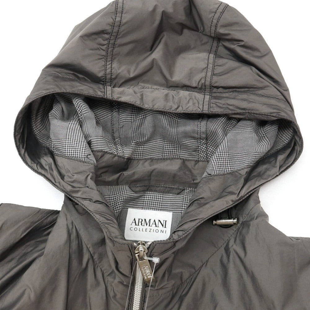 【中古】アルマーニ コレッツォーニ ARMANI COLLEZIONI ポリエステル ダブルジップ フーデッドブルゾン グレー【サイズ46】【 状態ランクC 】【 メンズ 】