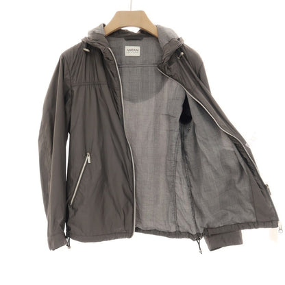【中古】アルマーニ コレッツォーニ ARMANI COLLEZIONI ポリエステル ダブルジップ フーデッドブルゾン グレー【サイズ46】【 状態ランクC 】【 メンズ 】