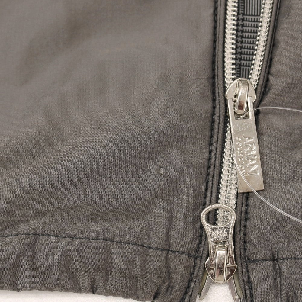 【中古】アルマーニ コレッツォーニ ARMANI COLLEZIONI ポリエステル ダブルジップ フーデッドブルゾン グレー【サイズ46】【 状態ランクC 】【 メンズ 】