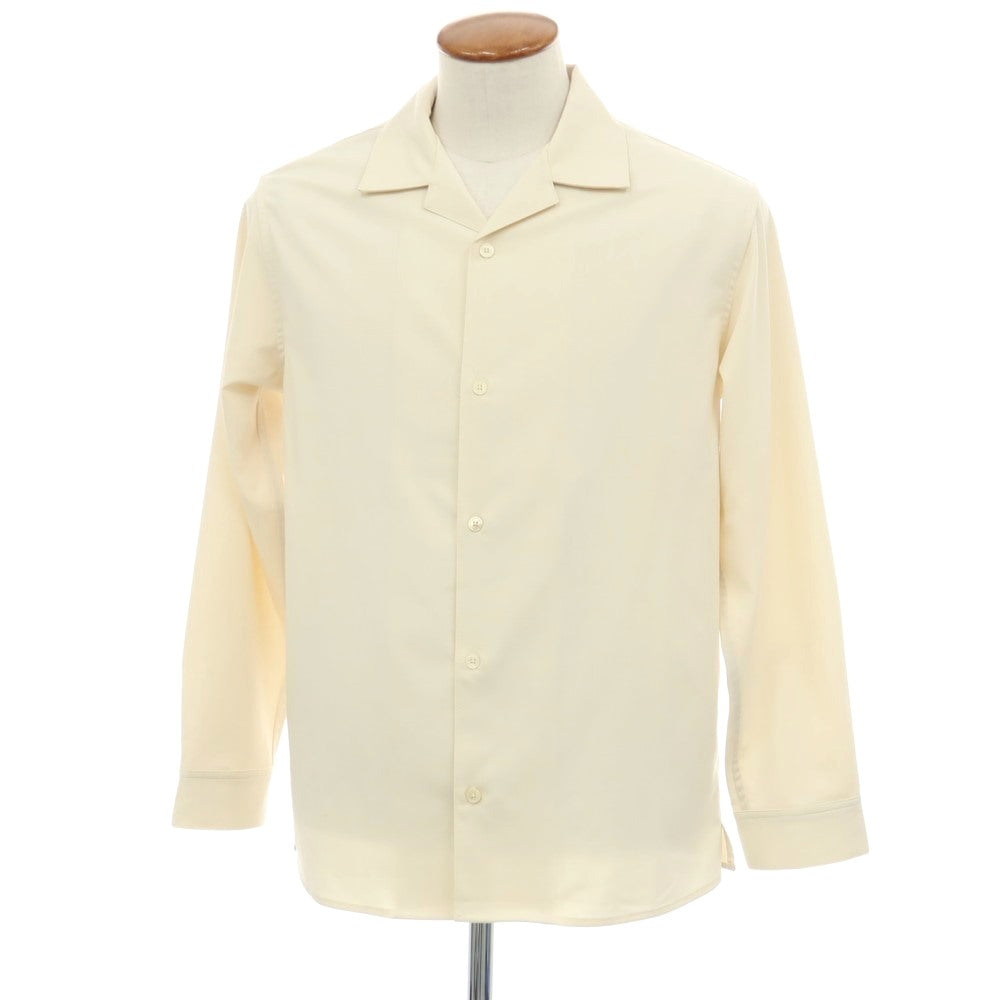 【中古】アーバンリサーチ URBAN RESEARCH ファインウールブレンド オープンカラー カジュアルシャツ ライトべージュ【サイズM】【 状態ランクB 】【 メンズ 】