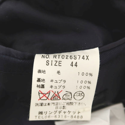 【中古】サルトリア リング Sartoria Ring ウール 3つボタン テーラードジャケット ネイビー【サイズ44】【 状態ランクC 】【 メンズ 】