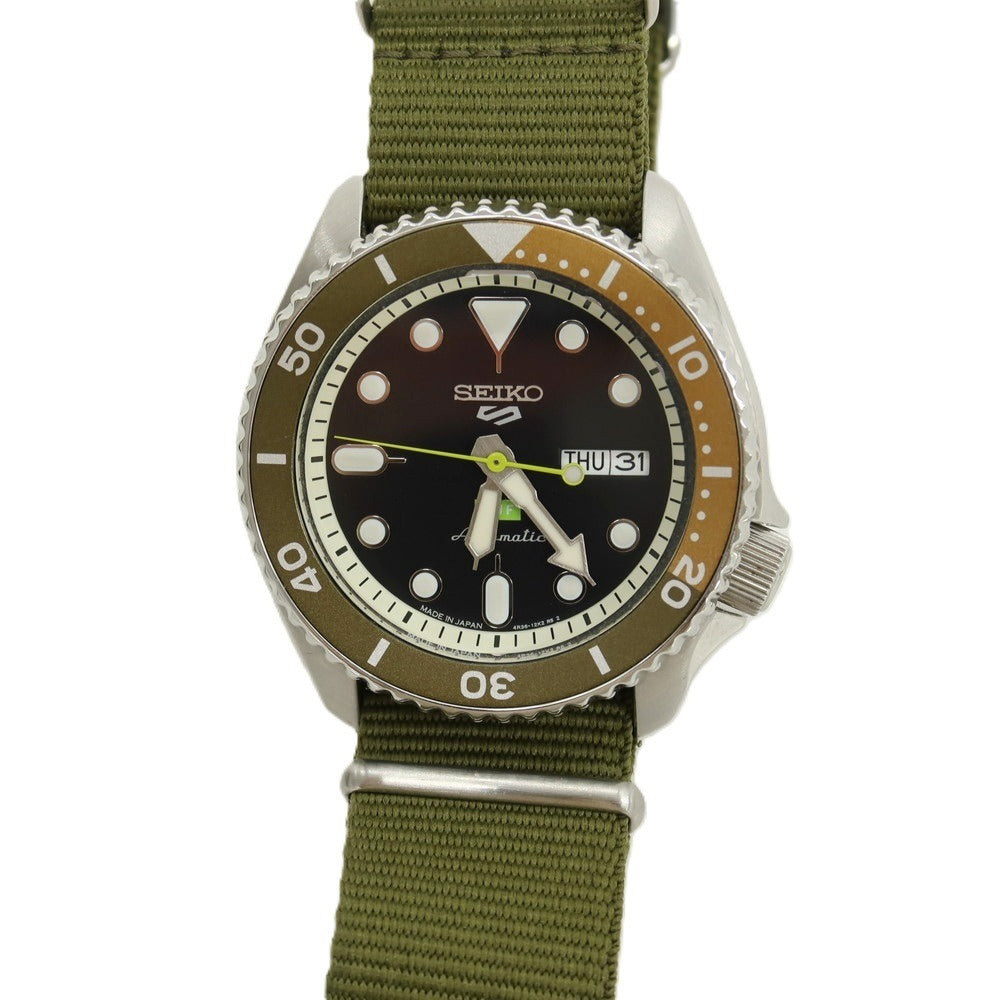 【中古】ハフ HUF × SEIKO 世界1000本限定 ステンレス×ナイロン 腕時計 オリーブグリーンxシルバー【 状態ランクA 】【 メンズ 】