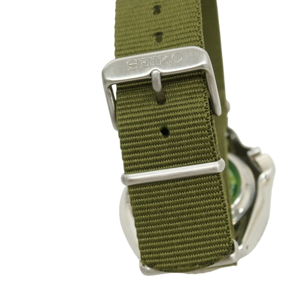 【中古】ハフ HUF × SEIKO 世界1000本限定 ステンレス×ナイロン 腕時計 オリーブグリーンxシルバー【 状態ランクA 】【 メンズ 】
