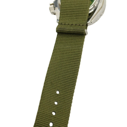 【中古】ハフ HUF × SEIKO 世界1000本限定 ステンレス×ナイロン 腕時計 オリーブグリーンxシルバー【 状態ランクA 】【 メンズ 】