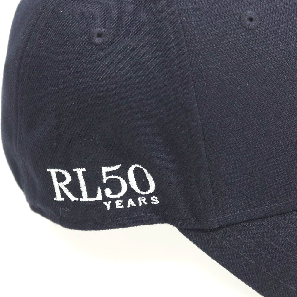 【中古】ポロ ラルフローレン Polo Ralph Lauren × NEW ERA POLO RALPH LAUREN50周年記念 ベースボールキャップ 帽子 ネイビー【サイズL】【 状態ランクA 】【 メンズ 】