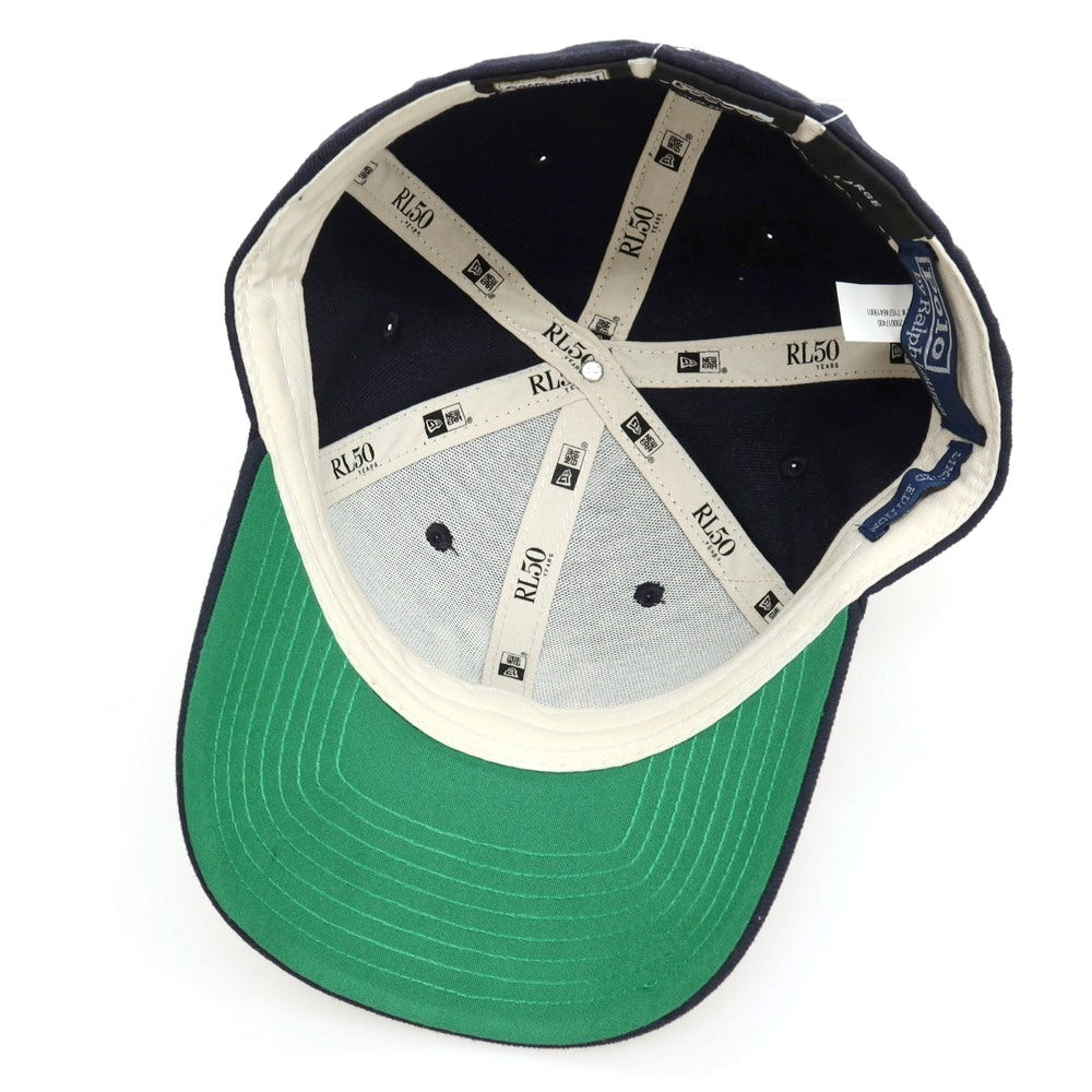 【中古】ポロ ラルフローレン Polo Ralph Lauren × NEW ERA POLO RALPH LAUREN50周年記念 ベースボールキャップ 帽子 ネイビー【サイズL】【 状態ランクA 】【 メンズ 】
