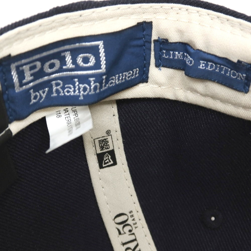 【中古】ポロ ラルフローレン Polo Ralph Lauren × NEW ERA POLO RALPH LAUREN50周年記念 ベースボールキャップ 帽子 ネイビー【サイズL】【 状態ランクA 】【 メンズ 】