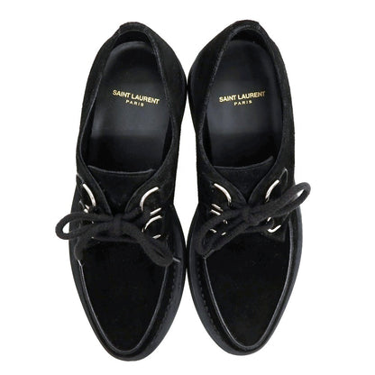【中古】サンローラン SAINT LAURENT テディレースアップダービー スエード ドレスシューズ ブラック【サイズ41】【 状態ランクA 】【 メンズ 】
