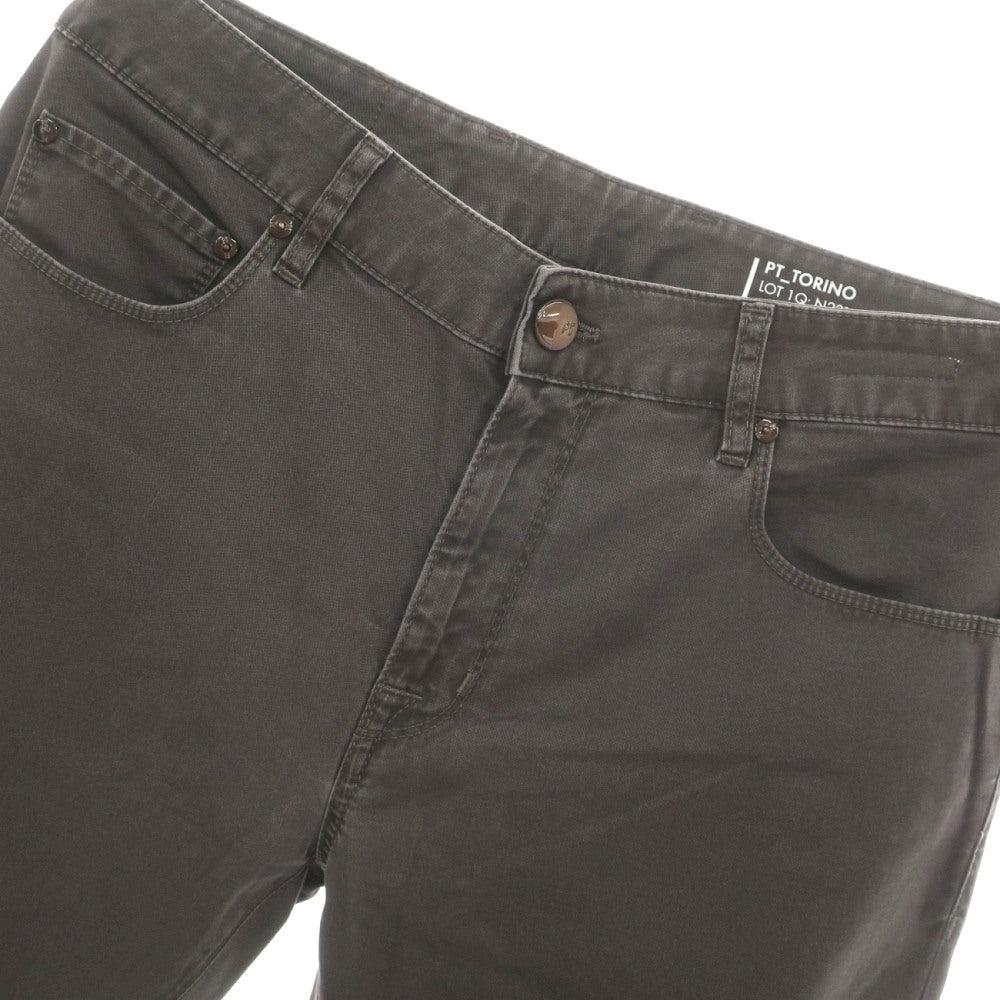 【中古】ピーティートリノ デニム PT TORINO DENIM JAZZ ストレッチ コットン 5ポケットパンツ ブラウングレー【サイズ34】【 状態ランクB 】【 メンズ 】