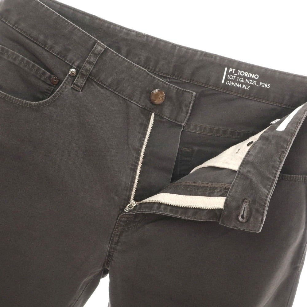 【中古】ピーティートリノ デニム PT TORINO DENIM JAZZ ストレッチ コットン 5ポケットパンツ ブラウングレー【サイズ34】【 状態ランクB 】【 メンズ 】