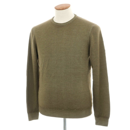 【中古】ヘリテージ HERITAGE ウール クルーネック プルオーバーニット オリーブグリーン【サイズM/50】【 状態ランクB 】【 メンズ 】