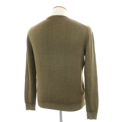【中古】ヘリテージ HERITAGE ウール クルーネック プルオーバーニット オリーブグリーン【サイズM/50】【 状態ランクB 】【 メンズ 】