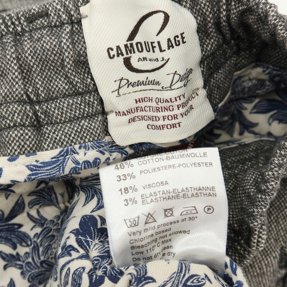 【中古】カモフラージュ アンドジェー CAMOUFLAGE AR and J. ストレッチ コットンポリエステルレーヨン イージー カジュアルスラックスパンツ グレー【サイズ34】【 状態ランクB 】【 メンズ 】