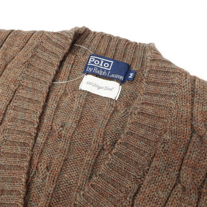 【中古】ポロ ラルフローレン Polo Ralph Lauren ヴァージンウール ケーブル編み ニットベスト ブラウン【サイズM】【 状態ランクB 】【 メンズ 】