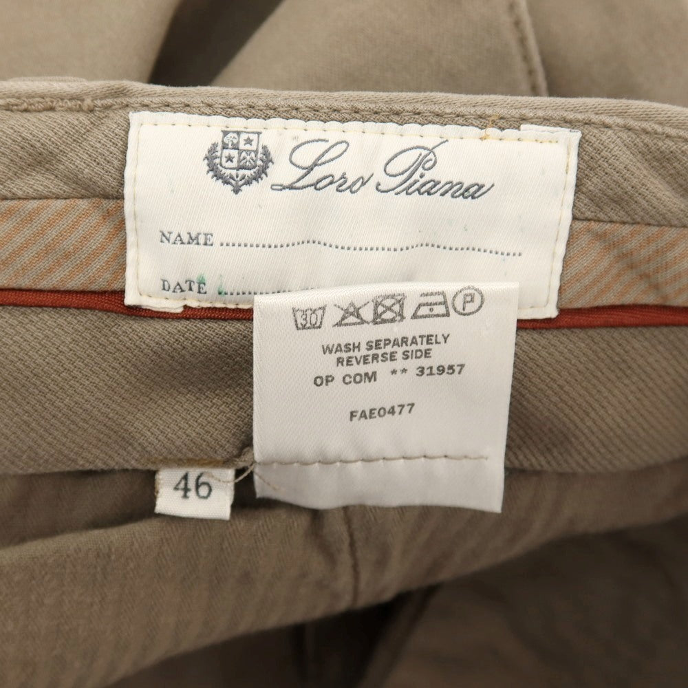 【中古】ロロピアーナ Loro Piana ストレッチ コットン カジュアルスラックスパンツ ダークグレージュ【サイズ46】【 状態ランクC 】【 メンズ 】