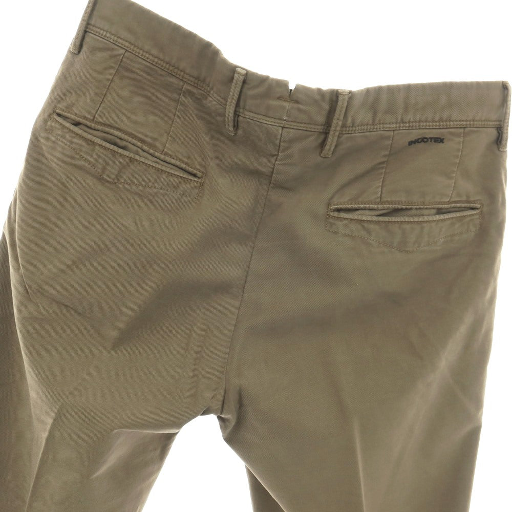 【中古】インコテックス スラックス INCOTEX SLACKS ストレッチ ツイルコットン カジュアルスラックスパンツ カーキブラウン【サイズ31】【 状態ランクC 】【 メンズ 】