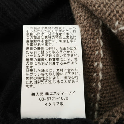 【中古】グランサッソ GRAN SASSO ウール アーガイル柄 クルーネック プルオーバーニット ブラックxダークブラウン【サイズ48】【 状態ランクA 】【 メンズ 】