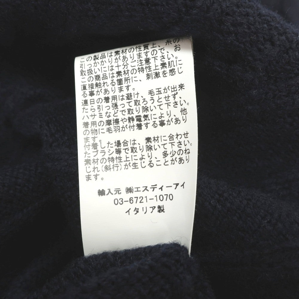 【中古】グランサッソ GRAN SASSO ウール ケーブル編み Vネック チルデン プルオーバーニット ネイビーxオフホワイト【サイズ50】【 状態ランクB 】【 メンズ 】