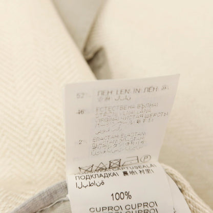 【中古】ブルネロクチネリ Brunello Cucinelli リネンウールポリウレタン ヘリンボーン 3B テーラードジャケット ライトベージュ【サイズ50】【 状態ランクB 】【 メンズ 】