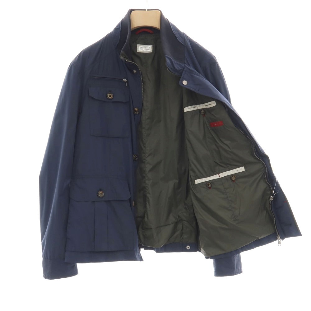 【中古】ブルネロクチネリ Brunello Cucinelli ポリエステルナイロン フィールドジャケット ネイビー【サイズL】【 状態ランクC 】【 メンズ 】