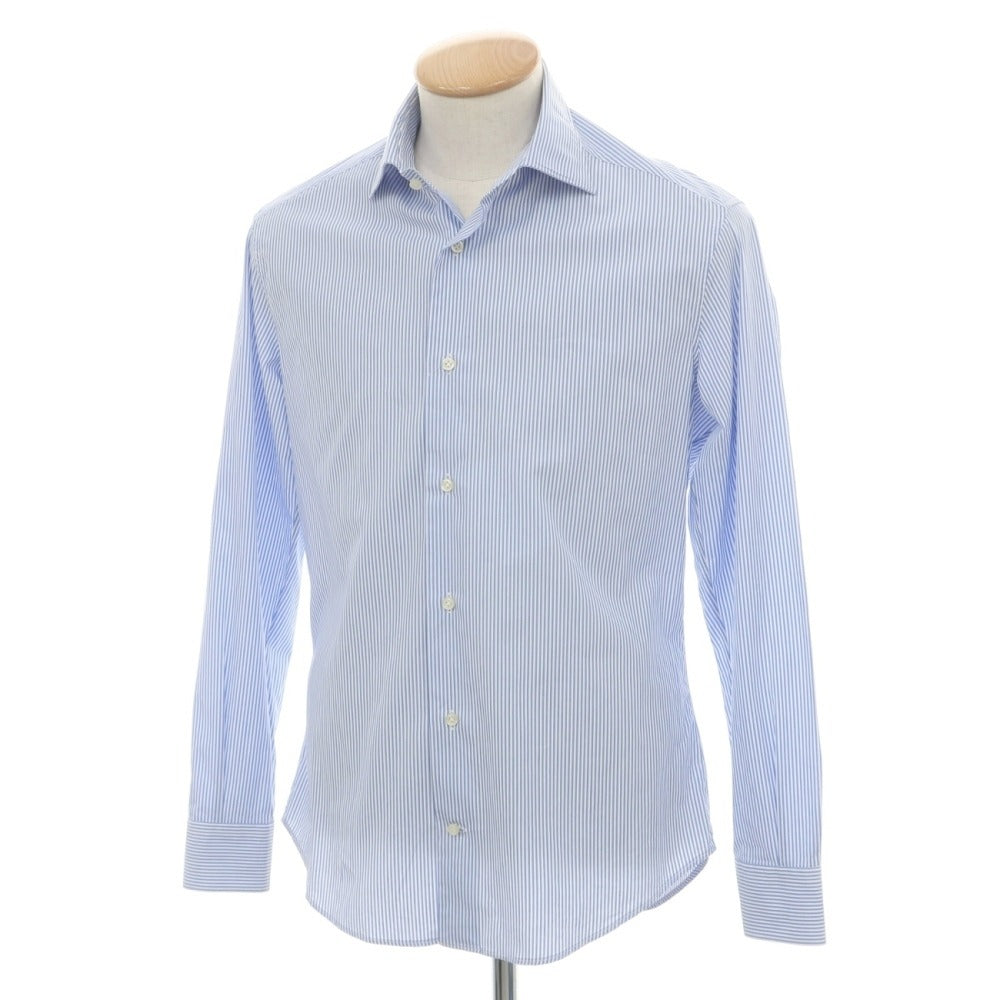 【中古】イセタンメンズ ISETAN MENS コットン ストライプ レギュラーカラー ドレスシャツ ブルーxホワイト【サイズ38】【 状態ランクB 】【 メンズ 】