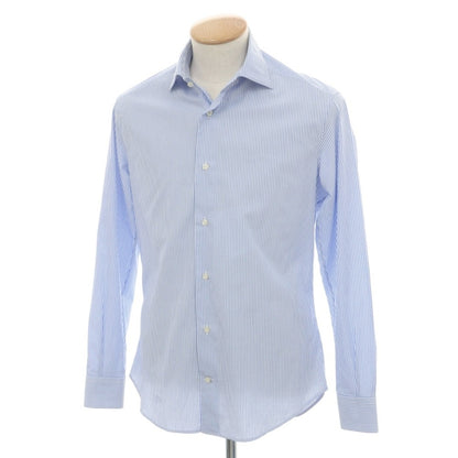 【中古】イセタンメンズ ISETAN MENS コットン ストライプ レギュラーカラー ドレスシャツ ブルーxホワイト【サイズ38】【 状態ランクB 】【 メンズ 】