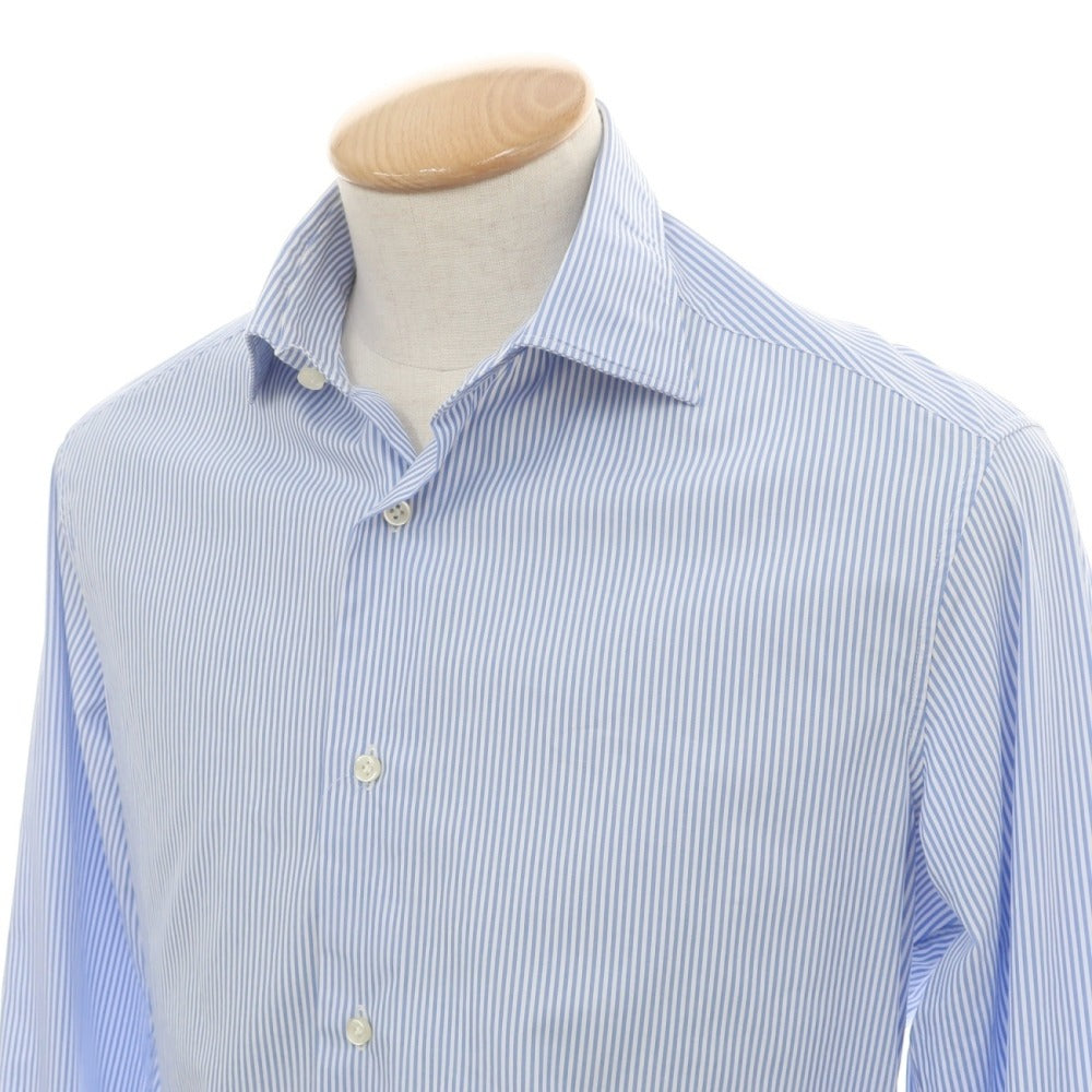 【中古】イセタンメンズ ISETAN MENS コットン ストライプ レギュラーカラー ドレスシャツ ブルーxホワイト【サイズ38】【 状態ランクB 】【 メンズ 】