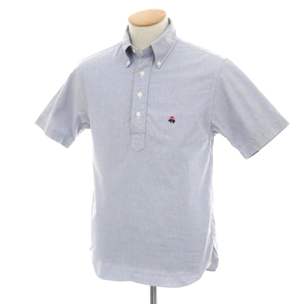 【中古】ブルックスブラザーズ Brooks Brothers オックスフォード コットン ボタンダウン プルオーバー 半袖シャツ ライトブルー【サイズS】【 状態ランクC 】【 メンズ 】