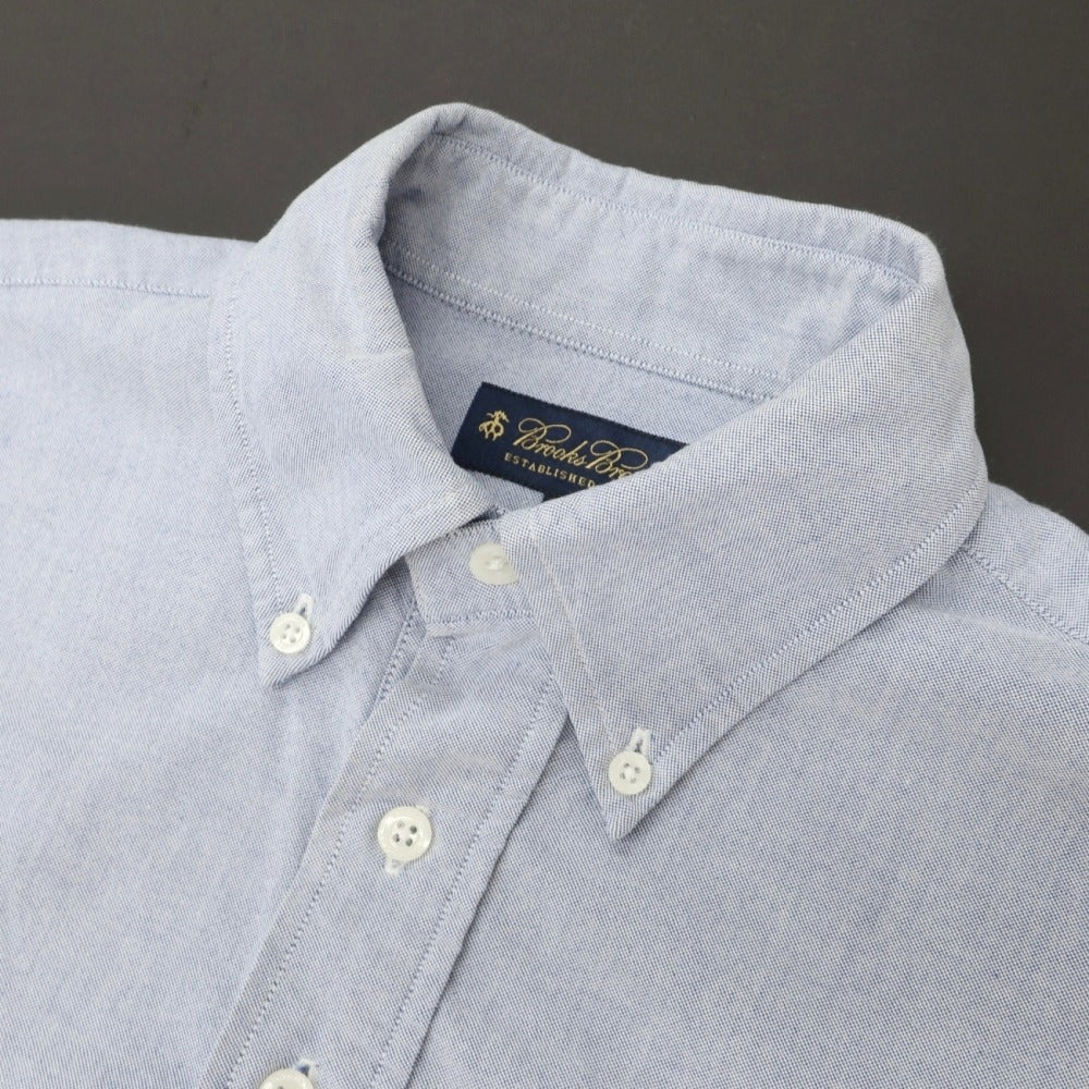 【中古】ブルックスブラザーズ Brooks Brothers オックスフォード コットン ボタンダウン プルオーバー 半袖シャツ ライトブルー【サイズS】【 状態ランクC 】【 メンズ 】