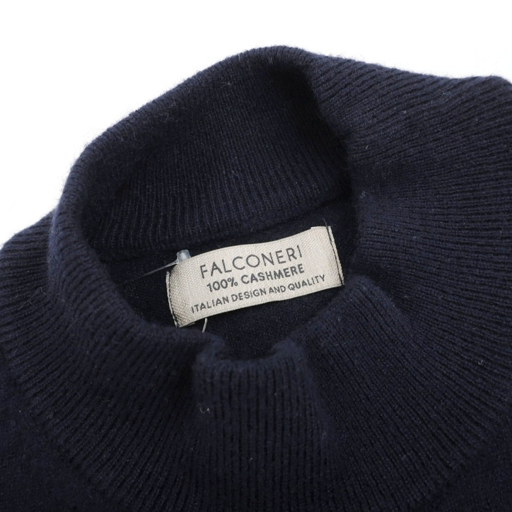 【中古】ファルコネリ Falconeri カシミヤ モックネック プルオーバーニット ネイビー【サイズ46】【 状態ランクC 】【 メンズ 】