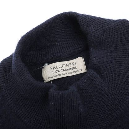 【中古】ファルコネリ Falconeri カシミヤ モックネック プルオーバーニット ネイビー【サイズ46】【 状態ランクC 】【 メンズ 】