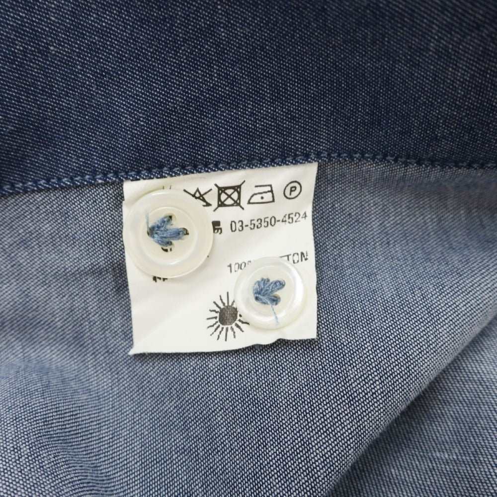 【中古】ジャンネット giannetto コットン ホリゾンタルカラー カジュアルシャツ ネイビー【サイズL】【 状態ランクC 】【 メンズ 】