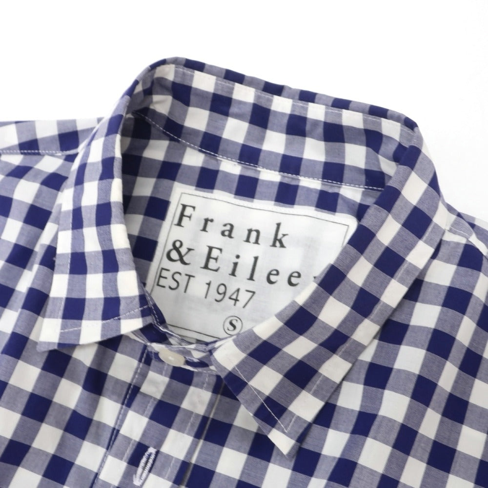 【中古】フランクアンドアイリーン Frank&amp;Eileen コットン ギンガムチェック カジュアルシャツ ネイビーxホワイト【サイズS】【 状態ランクC 】【 メンズ 】