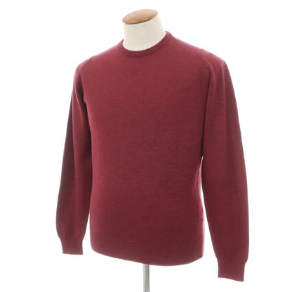 【中古】ジョンスメドレー JOHN SMEDLEY ウール クルーネック プルオーバーニット ワインレッド【サイズM】【 状態ランクB 】【 メンズ 】