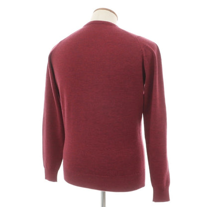【中古】ジョンスメドレー JOHN SMEDLEY ウール クルーネック プルオーバーニット ワインレッド【サイズM】【 状態ランクB 】【 メンズ 】