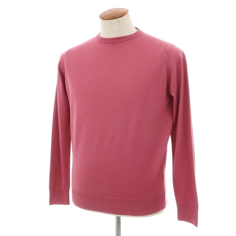 【中古】ジョンスメドレー JOHN SMEDLEY ウール クルーネック プルオーバーニット ピンク【サイズM】【 状態ランクB 】【 メンズ 】